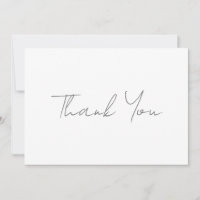 Merci Gris Classique Chic Blanc écriture manuscrit