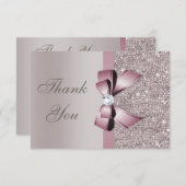 Merci gris mauve d'arc de diamants de paillettes (Devant / Derrière)