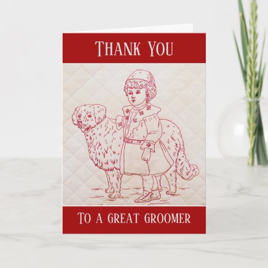 Merci Groomer Chien Broderie Vintage de Chien (Devant)