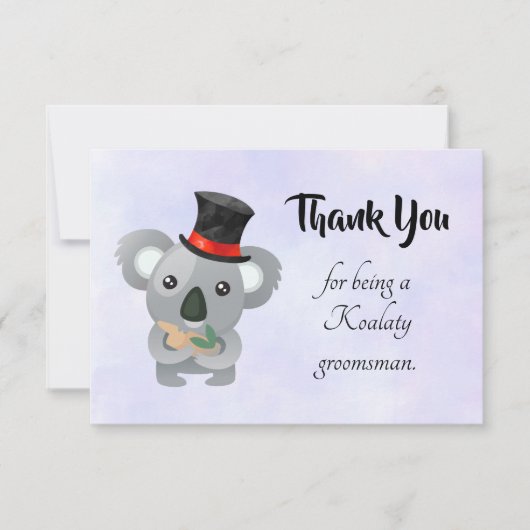 Merci Groomsman avec Koala Pun (Devant)