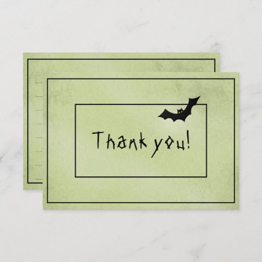 Merci Halloween Chat Noir Grunge Vert Texture (Devant / Derrière)