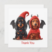 Merci Halloween Dachshund Chiens Devil Bat (Devant / Derrière)