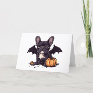 Merci Halloween Français Bulldog Bat Citrouilles