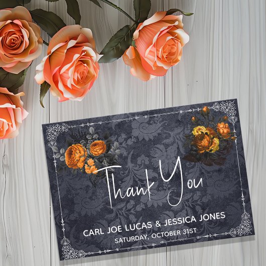 Merci Halloween Mariage Orange Rose