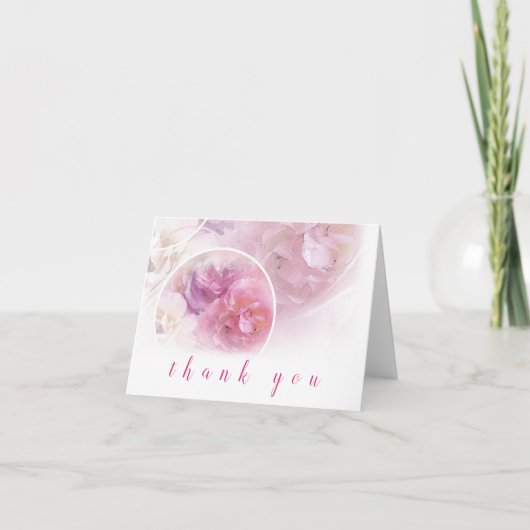 Merci Hand Script Elegant Roses d'aquarelle (Devant)