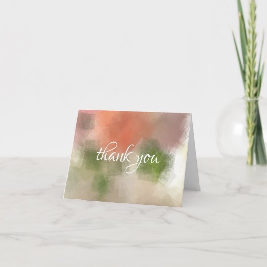 Merci Hand Script Fleurs Roses Abstraites Chic (Devant)