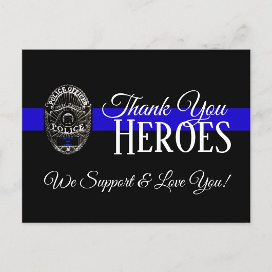 MERCI HÉROS EN BLEU CARTE POSTALE DE SOUTIEN À LA (Devant)