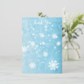 Merci Hiver Snowflake Serif Texte Carte Plat (Debout devant)