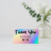 Merci Holographique à la mode Carte de visite (Debout devant)