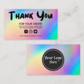 Merci Holographique à la mode Carte de visite (Devant / Derrière)