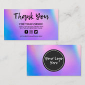 Merci Holographique à la mode Carte de visite (Devant / Derrière)