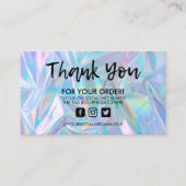 Merci Holographique à la mode Carte de visite (Devant)