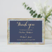 Merci holographique en or bleu marine (Debout devant)