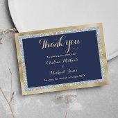 Merci holographique en or bleu marine