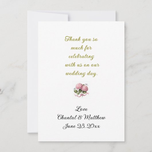 Merci Hydrangea Rose Mariage (Dos)