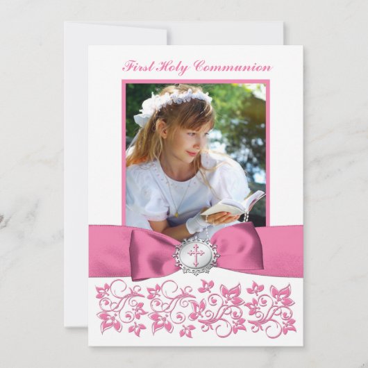 Merci IMPRIMÉ de photo de sainte communion de (Devant)