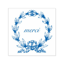 "merci" in Laurel Wreath zelfinktstempel Zelfinktende Stempel