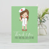 Merci Infirmière aux Cheveux Bruns Script Vert Men (Debout devant)