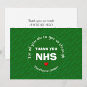 Merci Infirmières NHS Héros de la santé VERT (Devant / Derrière)