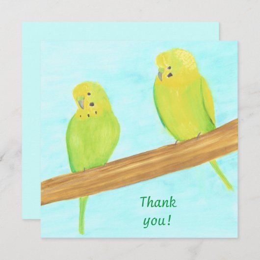 Merci, Inséparables Cartes Parakeets (Devant / Derrière)
