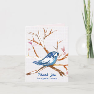 Merci Interné Bluebird dans un arbre Coeur Feuille