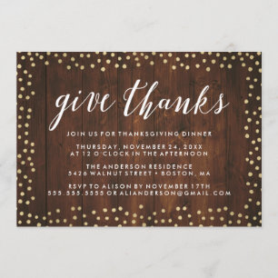 Merci. Invitation du dîner Thanksgiving