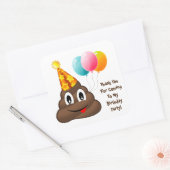 Merci Jaune Poop Emoji Stickers Anniversaire (Enveloppe)