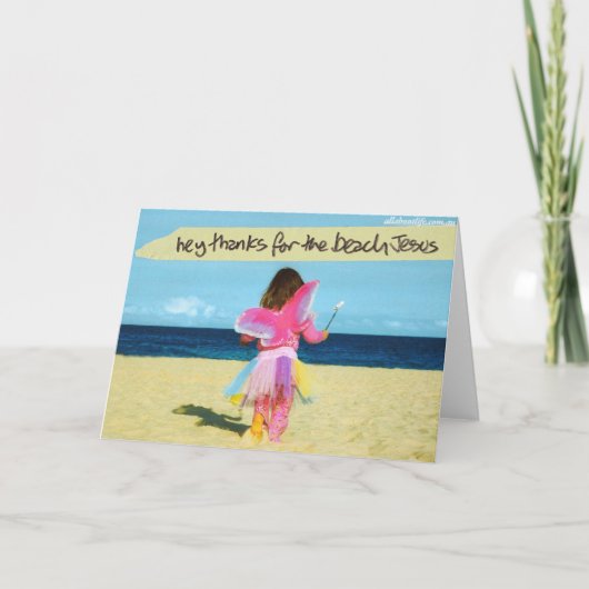 Merci Jésus pour la carte de voeux de plage (Devant)