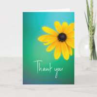 Merci Jolie Fleur Jaune Sur Turquoise