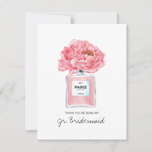 Merci Jr. Bridesmaid Pink Peonies Carte de parfum (Devant)