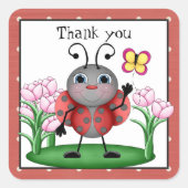 Merci ladybug amusant autocollant de dessin animé (Devant)