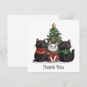 Merci les chats de Noël Arbre de fêtes (Devant / Derrière)