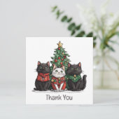 Merci les chats de Noël Arbre de fêtes (Debout devant)