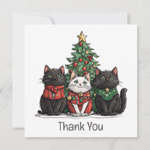 Merci les chats de Noël Arbre de fêtes