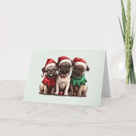 Merci les chiens pug de Noël (Devant)