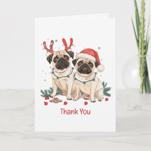 Merci les chiens pug de Noël (Devant)