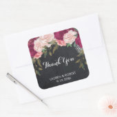 merci les stickers burgundy rose floral (Enveloppe)