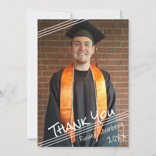 Merci Lettré à la main | Une photo (Devant)