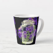 Merci Lord (Pansies violettes) Latte Mug (Angle droit)