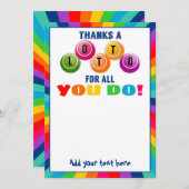 Merci Lotto pour tout ce que vous faites carte cad (Devant / Derrière)