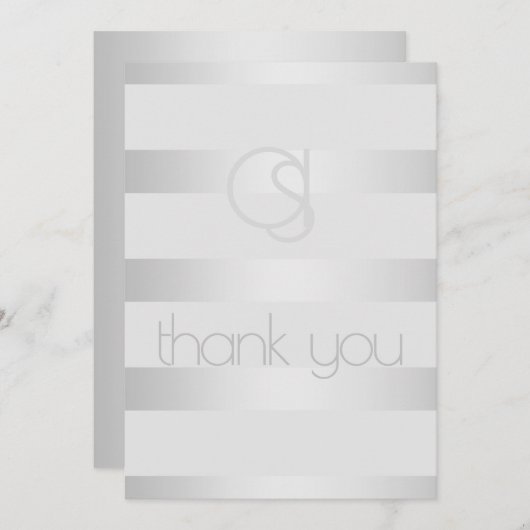 Merci - Lumineuses rayures argentées Monogramme (Devant / Derrière)