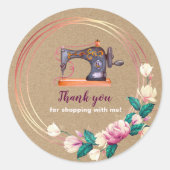 Merci Machine à coudre autocollant kraft floral (Devant)