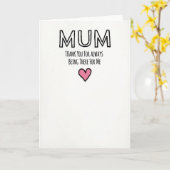 Merci Maman Carte d'Amour Simple (Fleur jaune)