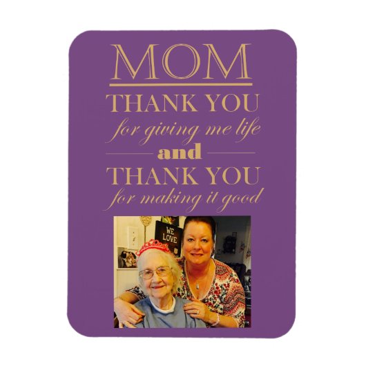 Merci Maman Fête des Mères Magnet photo (Vertical)