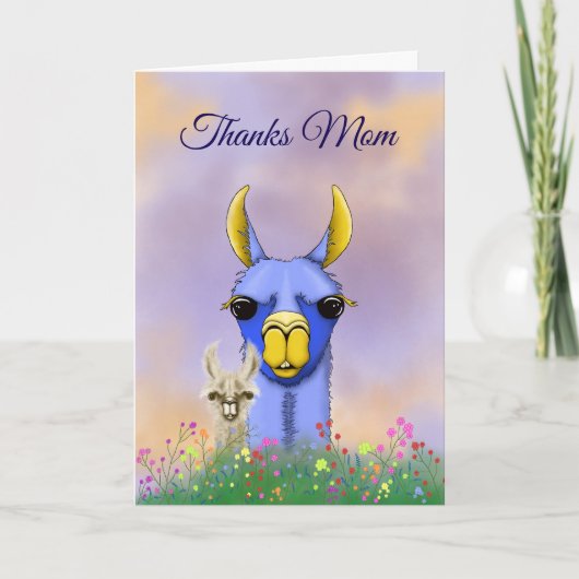 Merci Maman lama carte de la fête des mères (Devant)