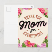 Merci Maman pour Tout Carte de Vœux de Fête des Mè (Devant / Derrière)