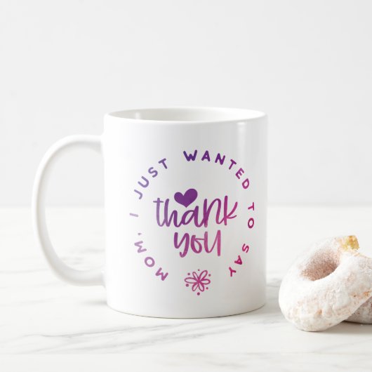 Merci Maman Purple Pink Coffee Mug (Avec donut)