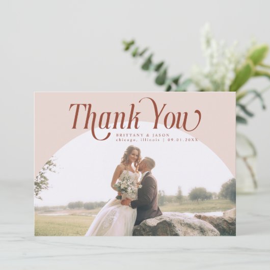 Merci Mariage à arc rose (Debout devant)