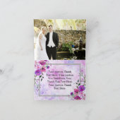 Merci Mariage à cadre floral et argenté violet (Intérieur)