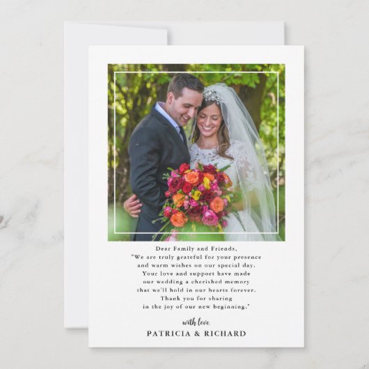 Merci Mariage à double face moderne 2 photos (Dos)